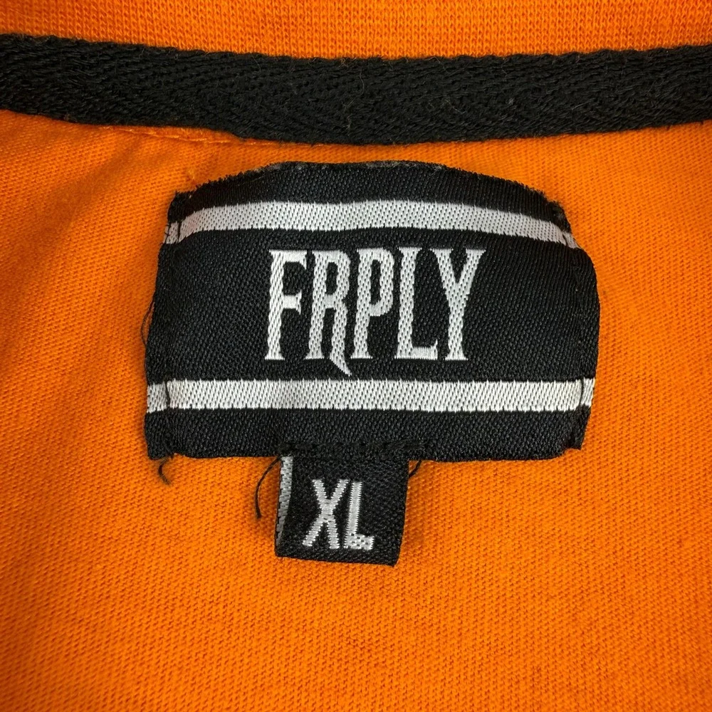 FRPLY Mens XL Orange Hustle In Silence Trust Issues Graphic Streetwear T-Shirt‎